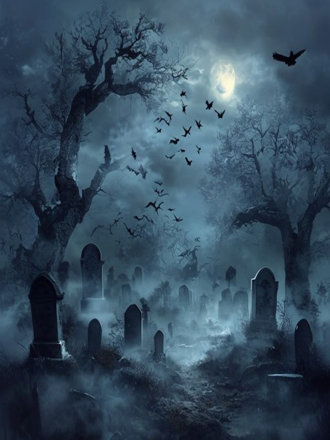 Midnight Graveyard Fog